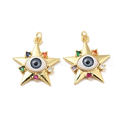 Pendentifs en laiton avec zircon cubique micro pavé&nbsp;ZIRC-E006-05G-04