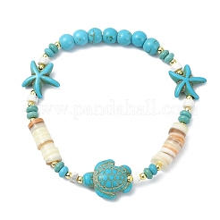 Dehnbare Armbänder aus natürlichen Süßwassermuscheln&nbsp;BJEW-JB13810-02