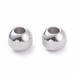 Не тускнеющие текстурированные бусины из нержавеющей стали 304&nbsp;LS-STAS-P306-01C-P