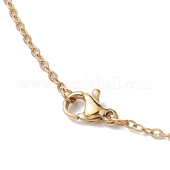 Ожерелье с подвеской из натурального зеленого авантюрина и трилистника&nbsp;NJEW-JN05023-01