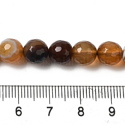 Нити окрашенных и нагретых бусин из натурального агата с полосками&nbsp;G-P539-F01-04