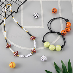 54 шт. 9 стиля непрозрачные акриловые бусины на спортивную тематику&nbsp;RESI-BT0001-28