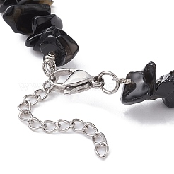 Braccialetto con perline di scaglie di ossidiana naturale&nbsp;BJEW-JB09686-04