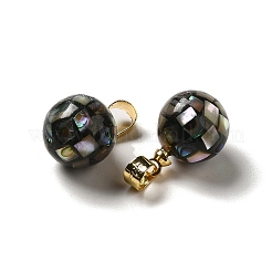 Круглые подвески из натуральной раковины пауа&nbsp;SSHEL-H071-01G-05