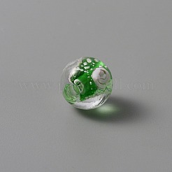 Ручная серебряная фольга стеклянные бусины Lampwork&nbsp;GLAA-WH0036-04B