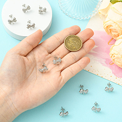 5 пара фурнитуры для сережек-гвоздиков из латуни с покрытием и кубическим цирконием&nbsp;KK-SC0006-78P