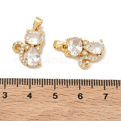 Pendentifs en laiton zircon cubique transparent&nbsp;KK-H265-05G