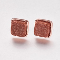 Synthetische Ohrstecker aus Goldstein&nbsp;EJEW-F139-A05