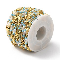 Chaînes de perles de verre ovales faites à la main&nbsp;CHC-M024-14G