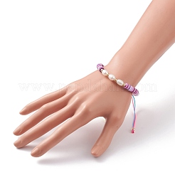 Bracelets de perles de nylon tressés réglables&nbsp;BJEW-JB05775