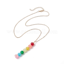Colliers à pendentif en perles rondes en verre coloré&nbsp;NJEW-JN04581-01
