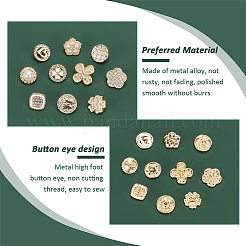 40 pz 10 bottoni in lega smaltati e con strass a 1 fori&nbsp;BUTT-PH0001-25