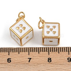 Подвески в форме сердца из нержавеющей стали 304 с белой эмалью и соединительными кольцами&nbsp;STAS-P410-16G