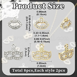 8 stücke 4 stile legierung strass anhänger&nbsp;ALRI-YW0001-36