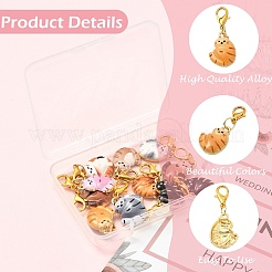 12pcs décorations de pendentif en alliage d'émail&nbsp;HJEW-YW00498