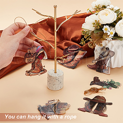 6 комплект 6 стилей акриловые ковбойские сапоги подвесные украшения для автомобиля&nbsp;HJEW-GA0001-51