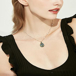 Подвеска из сплава журнала в тибетском стиле с кабошоном&nbsp;FIND-LP0003-77