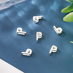 6 pièce de 925 perles initiales creuses en argent sterling&nbsp;STER-TA0001-53P