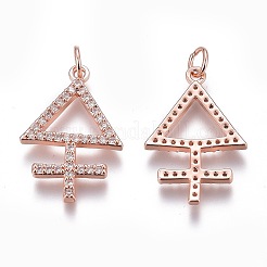 Pendentifs en laiton zircon cubique transparent&nbsp;ZIRC-Z008-25