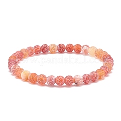 Set di braccialetti elasticizzati con perline rotonde in agata stagionata naturale (tinta) di 7 pz 7 colori&nbsp;BJEW-JB08363