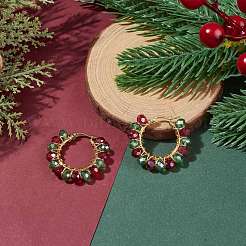 Bling Glas geflochtene große Creolen&nbsp;EJEW-TA00087