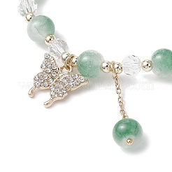 5шт. браслеты из хрустального имитационного нефрита и прозрачного стекла с бусинами&nbsp;BJEW-JB11859