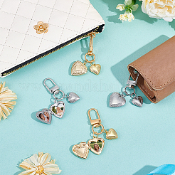 4 шт. 2 стиля сердце 316 нержавеющая сталь и латунь медальон подвеска украшения&nbsp;HJEW-NB00320