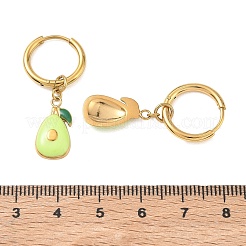 Orecchini pendenti a cerchio in acciaio inossidabile 304 smaltato con frutta&nbsp;EJEW-T059-01C
