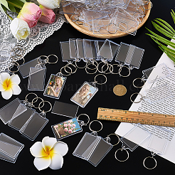 Llaveros colgantes rectangulares de acrílico transparente en blanco&nbsp;KEYC-WH0036-78