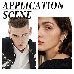 10 пара 2-х стилевых серег-полукольцов из нержавеющей стали 304&nbsp;EJEW-DC0001-02