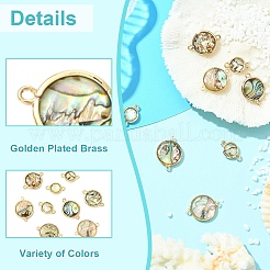 9 шт. 3 стиля подвески-соединители из натуральной ракушки пауа&nbsp;KK-YW0003-61