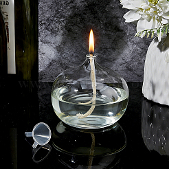 Candelabros de vidrio transparente con mecha de vela&nbsp;DIY-WH0308-996C