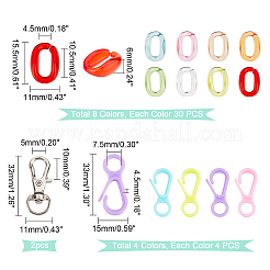 228 шт. 12 стильных прозрачных акриловых соединительных кольца&nbsp;TACR-PH0001-30