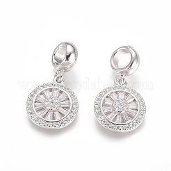 Латунь микропейв кубический цирконий европейские подвески с подвесками&nbsp;LS-ZIRC-E163-19P