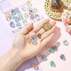 30 шт. 5-х цветные прозрачные акриловые бусины с гальваническим покрытием&nbsp;PACR-CJ0001-41