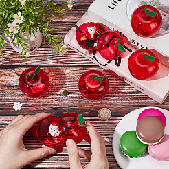 Рождественские прозрачные пластиковые подарочные коробки для хранения украшений в форме яблока с крышкой&nbsp;CON-WH0089-167B