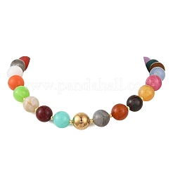 Halsketten aus Acrylperlen mit 16 mm Durchmesser und Imitations-Edelsteinen für Damen&nbsp;NJEW-JN06481