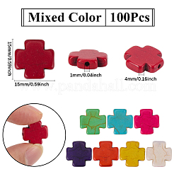 100шт синтетические бирюзовые бусины&nbsp;TURQ-SC0001-29A