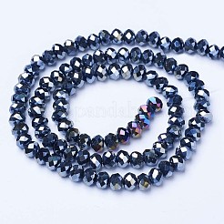 Chapelets de perles en verre électroplaqué&nbsp;LS-EGLA-A034-P4mm-B01
