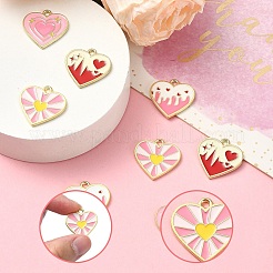 8шт 4 цвета сплава эмалевые подвески&nbsp;ENAM-YW0004-31