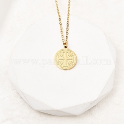 Подвески-медали с иерусалимским крестом из нержавеющей стали 304&nbsp;LS-NJEW-D349-01G