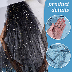 6 ярд полиэстеровой сетчатой ткани со звездным узором&nbsp;DIY-WH0060-94B