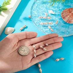 12 pendentif en perles de riz de culture d'eau douce naturelles&nbsp;PALLOY-TA00378
