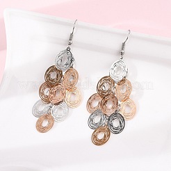 Овальные серьги-подвески из нержавеющей стали 430&nbsp;EJEW-A137-13M