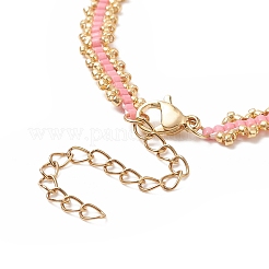 Bracciale con perline intrecciate in semi di vetro con chiusura in acciaio inossidabile 304 per donna&nbsp;BJEW-JB09169
