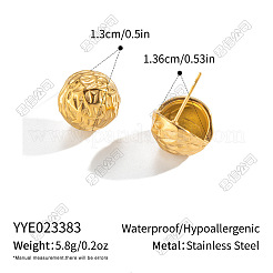 Boucles d'oreilles à clous sphériques en acier inoxydable texturé pour femmes&nbsp;PY7904