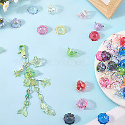 60 шт. 10-цветные акриловые колпачки для бусин с УФ-покрытием&nbsp;PACR-SC0001-08A