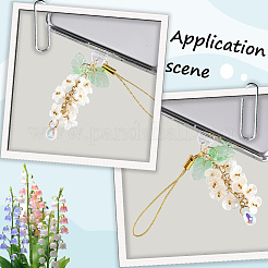 2 correa para móvil de imitación de perla de vidrio y plástico ABS de 2 colores&nbsp;HJEW-SC0002-92A