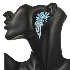 Orecchini a perno da donna con perline di vetro.&nbsp;EJEW-MZ00760-01