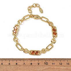 Bracelet en laiton serti de micro-pavés de zirconiums cubiques&nbsp;BJEW-D458-03G-07